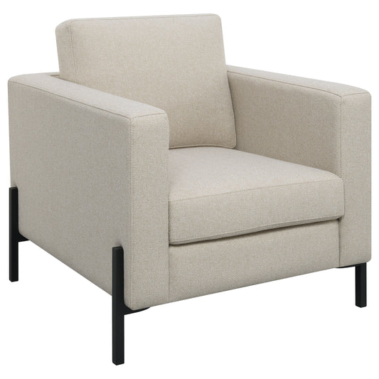 Carlos Upholstered Track Arm Accent Chair OatmealOatmeal