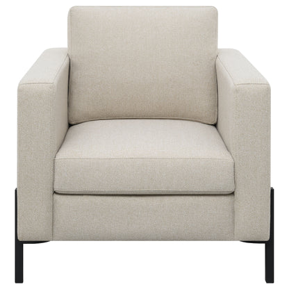 Carlos Upholstered Track Arm Accent Chair OatmealOatmeal