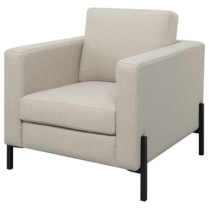 Carlos Upholstered Track Arm Accent Chair OatmealOatmeal