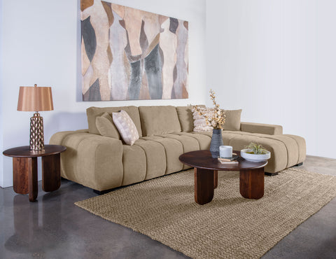 Ochanko Upholstered Sectional Chaise Sofa Camel