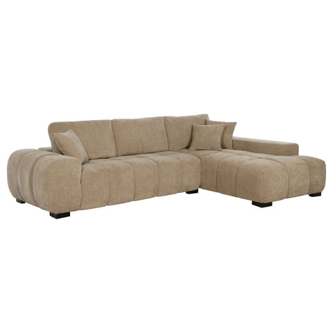 Ochanko Upholstered Sectional Chaise Sofa Camel