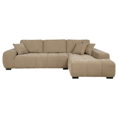 Ochanko Upholstered Sectional Chaise Sofa Camel