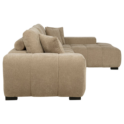 Ochanko Upholstered Sectional Chaise Sofa Camel