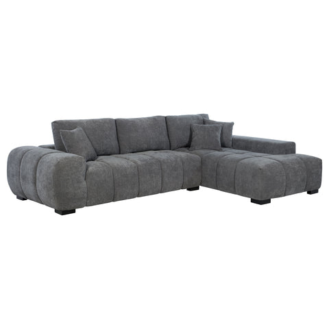 Ochanko Upholstered Sectional Chaise Sofa Charcoal Grey