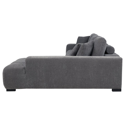 Ochanko Upholstered Sectional Chaise Sofa Charcoal Grey