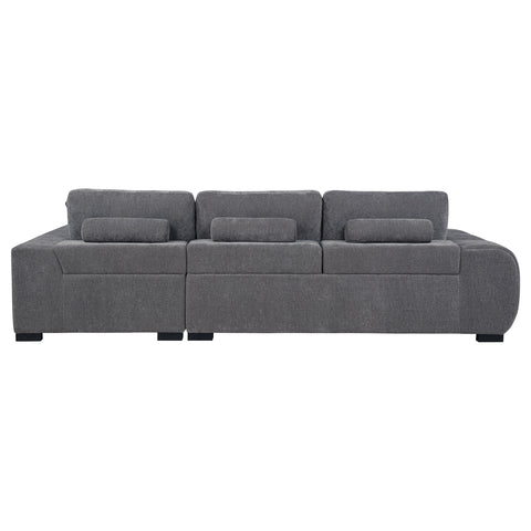 Ochanko Upholstered Sectional Chaise Sofa Charcoal Grey