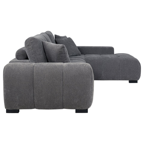 Ochanko Upholstered Sectional Chaise Sofa Charcoal Grey