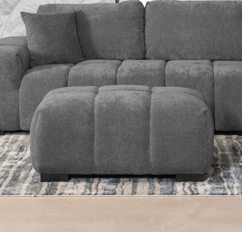 Ochanko Upholstered Rectangular Ottoman Charcoal Grey