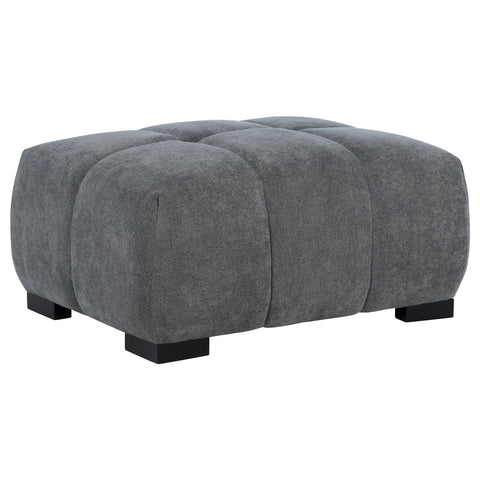 Ochanko Upholstered Rectangular Ottoman Charcoal Grey