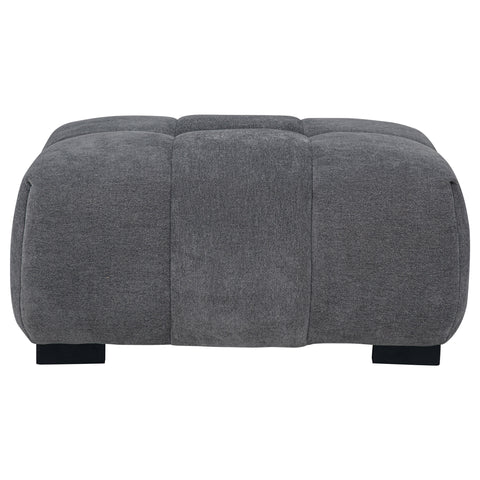 Ochanko Upholstered Rectangular Ottoman Charcoal Grey