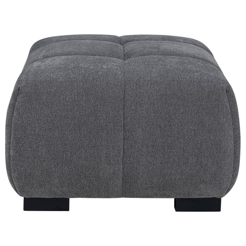Ochanko Upholstered Rectangular Ottoman Charcoal Grey