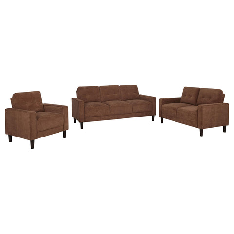 Islington II 3-piece Fabric Upholstered Track Arm Sofa Set Rust