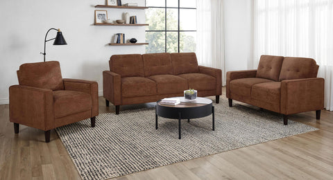 Islington II Fabric Upholstered Track Arm Loveseat Rust