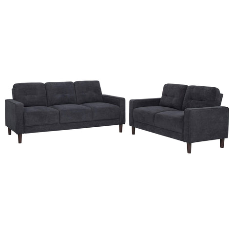 Islington II 2-piece Upholstered Track Arm Sofa Set Steel Grey