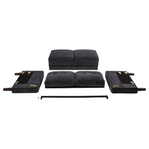 Islington II 2-piece Upholstered Track Arm Sofa Set Steel Grey