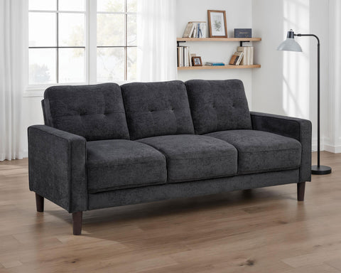 Islington II Fabric Upholstered Track Arm Sofa Steel Grey