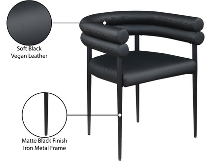 Calais Black Vegan Leather Dining Chair