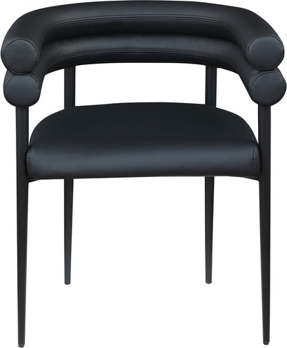 Calais Black Vegan Leather Dining Chair