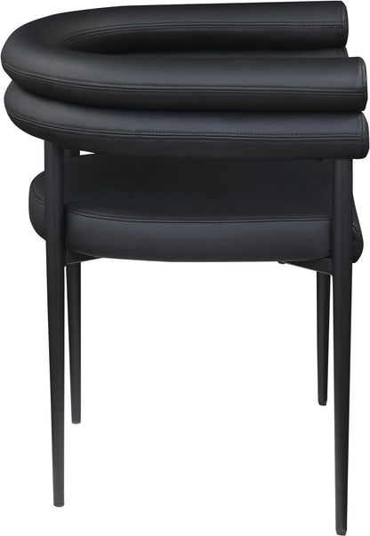 Calais Black Vegan Leather Dining Chair