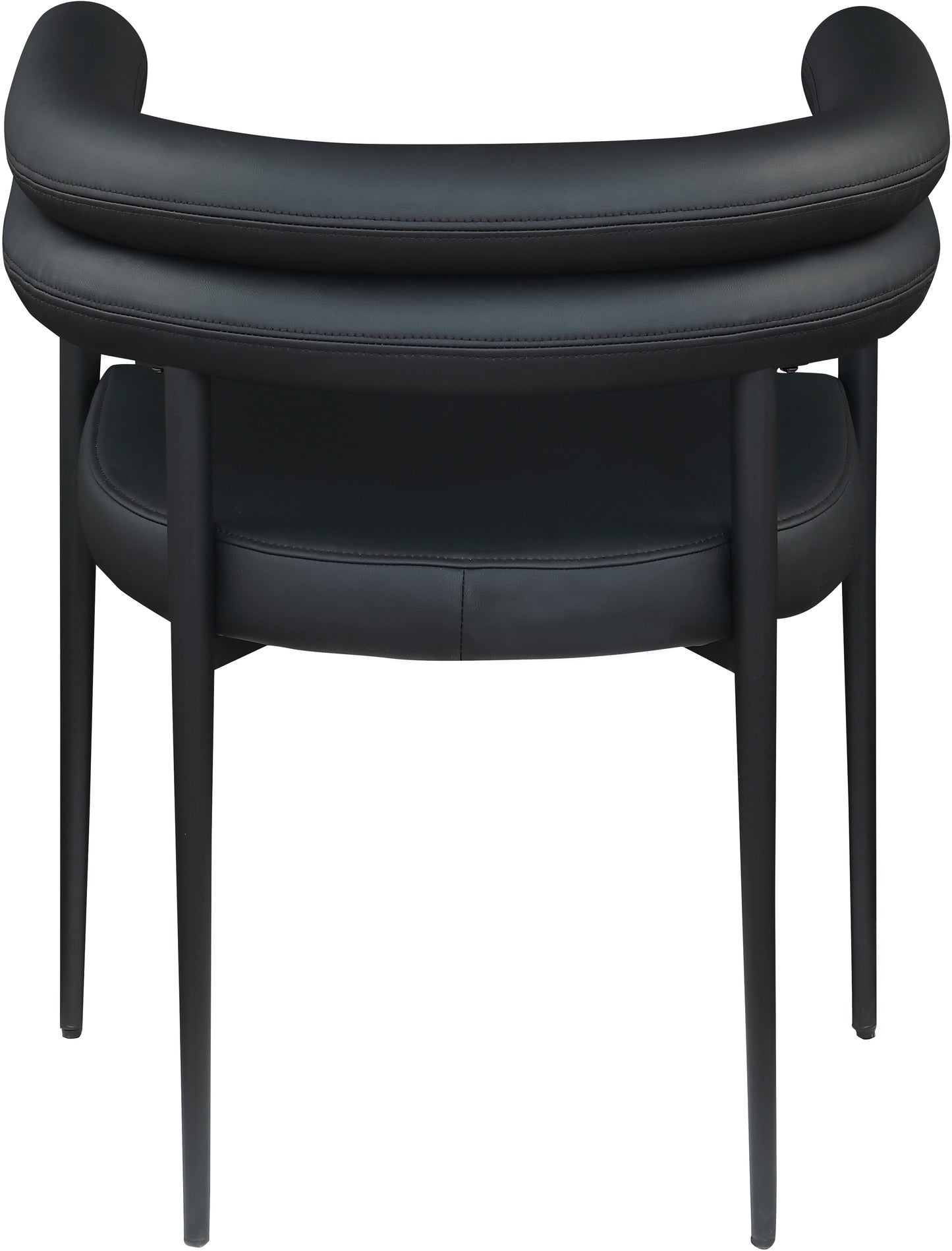 calais black vegan leather dining chair