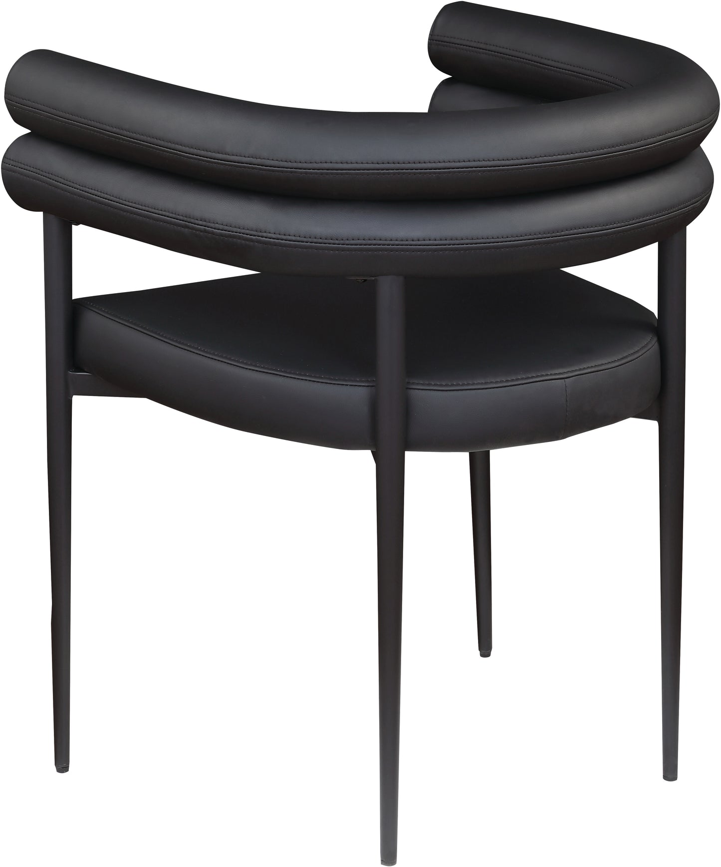 calais black vegan leather dining chair