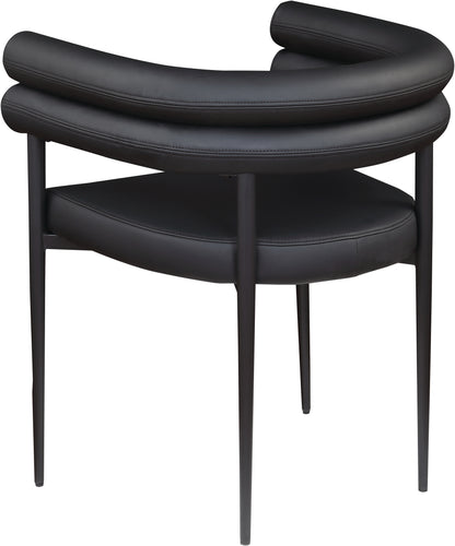 Calais Black Vegan Leather Dining Chair