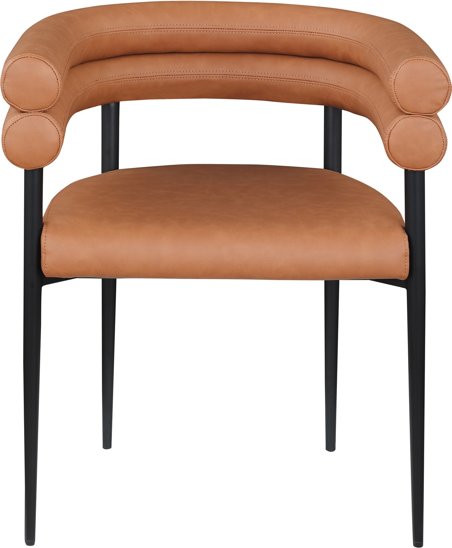 calais cognac vegan leather dining chair