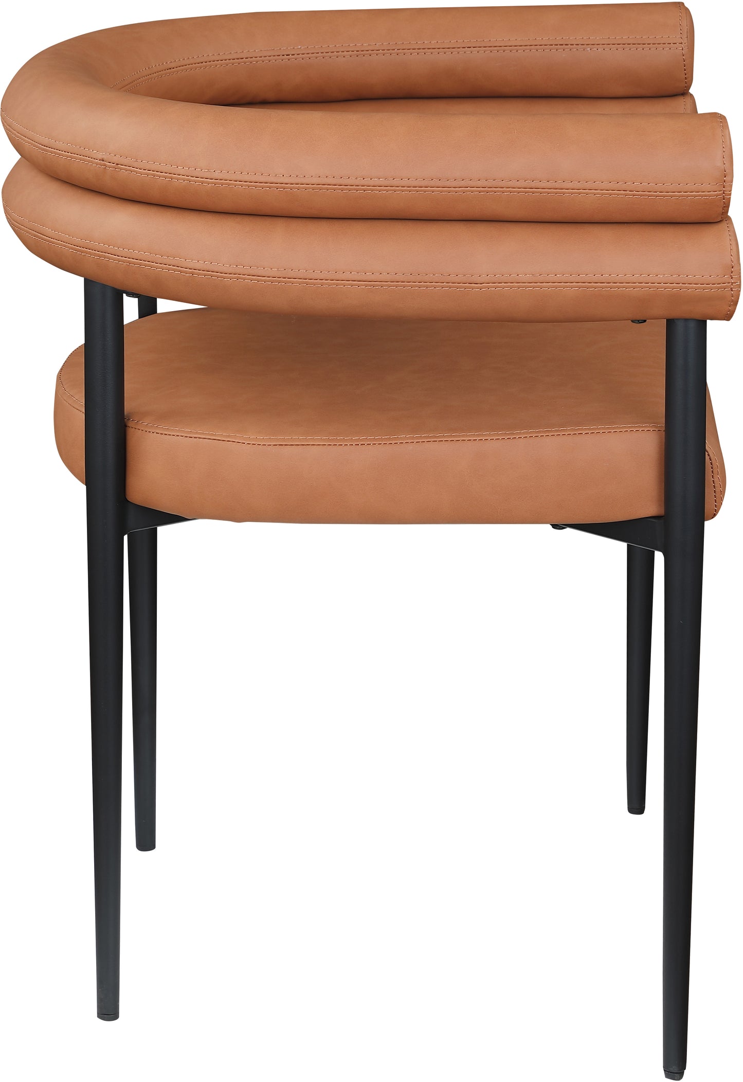 calais cognac vegan leather dining chair