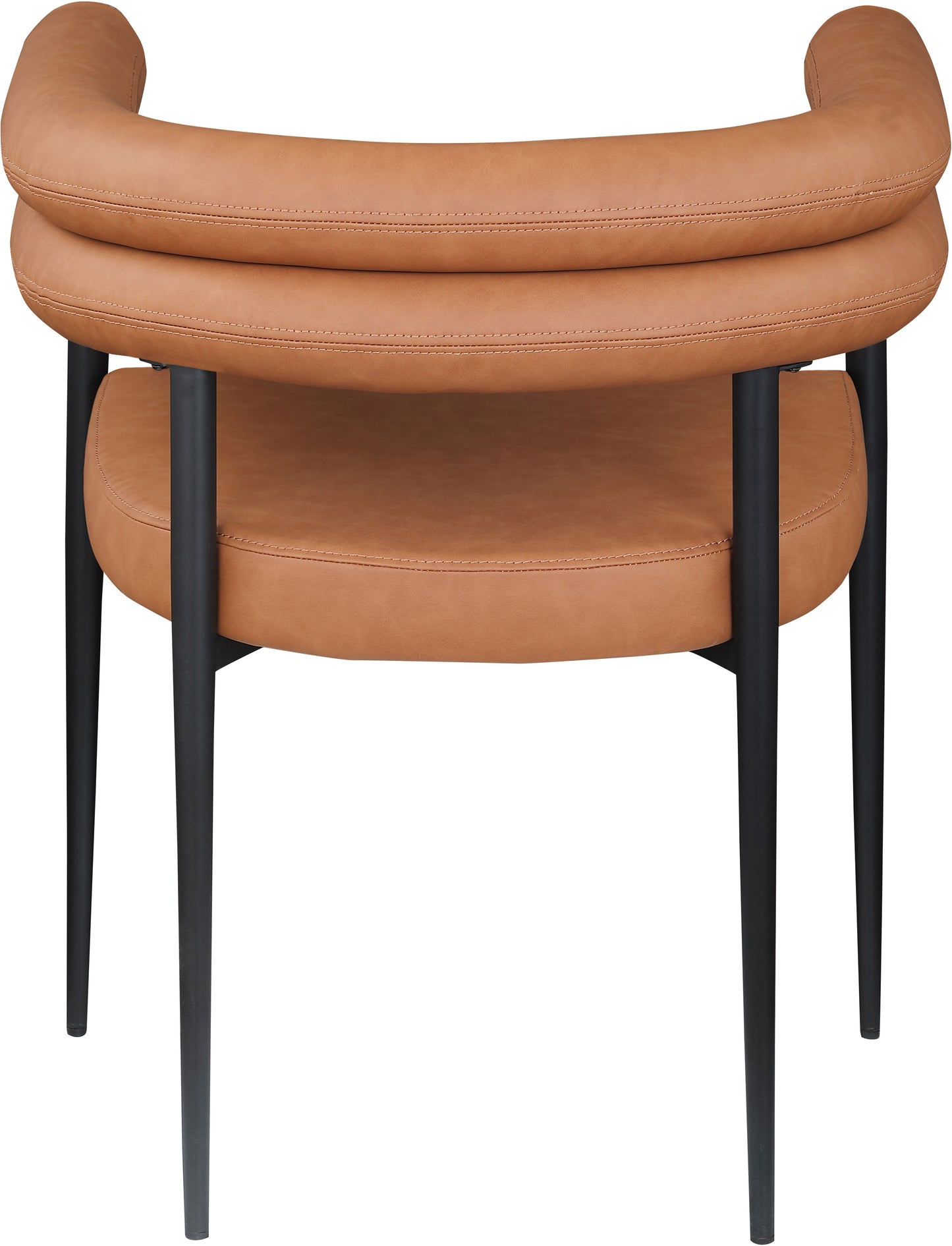 calais cognac vegan leather dining chair