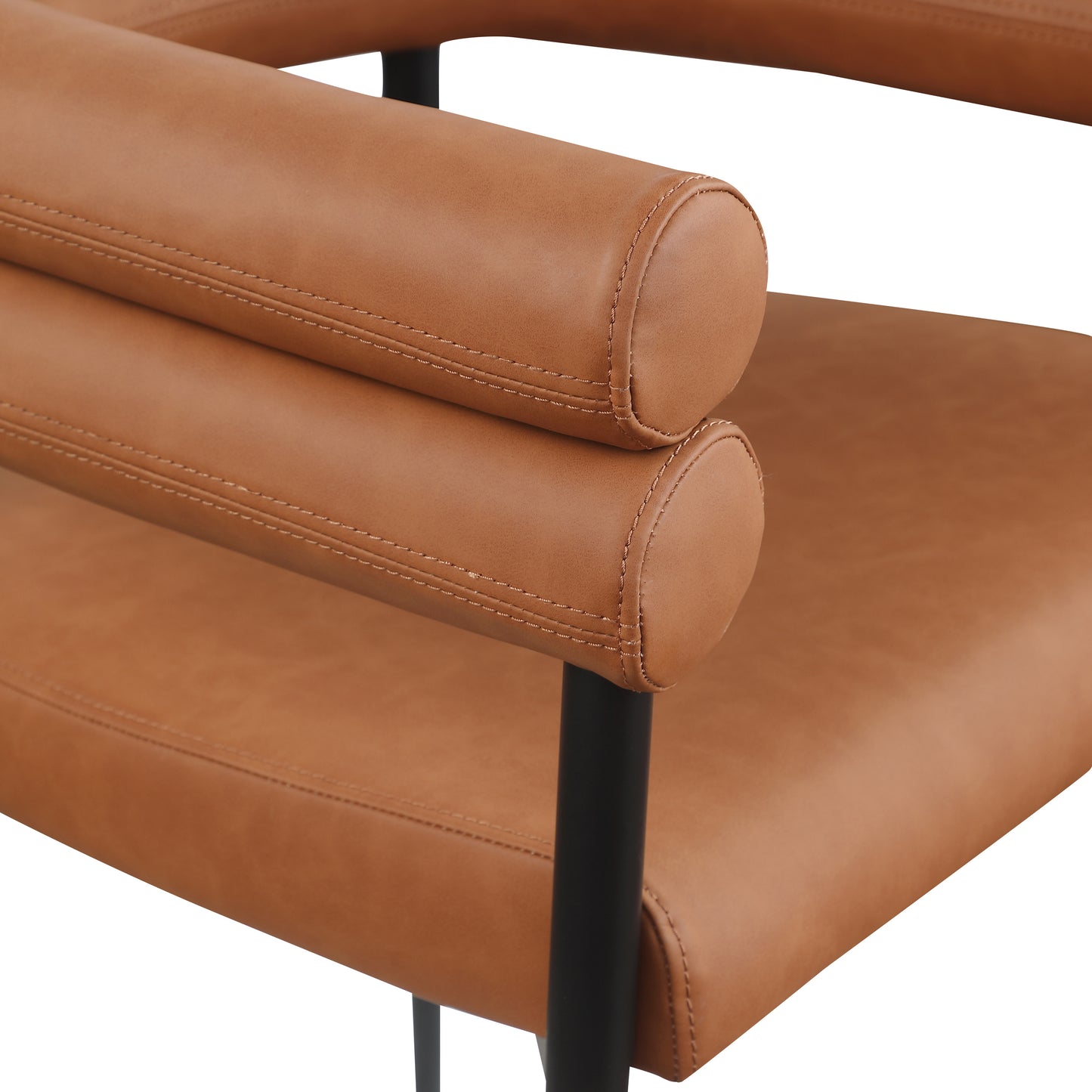 calais cognac vegan leather dining chair