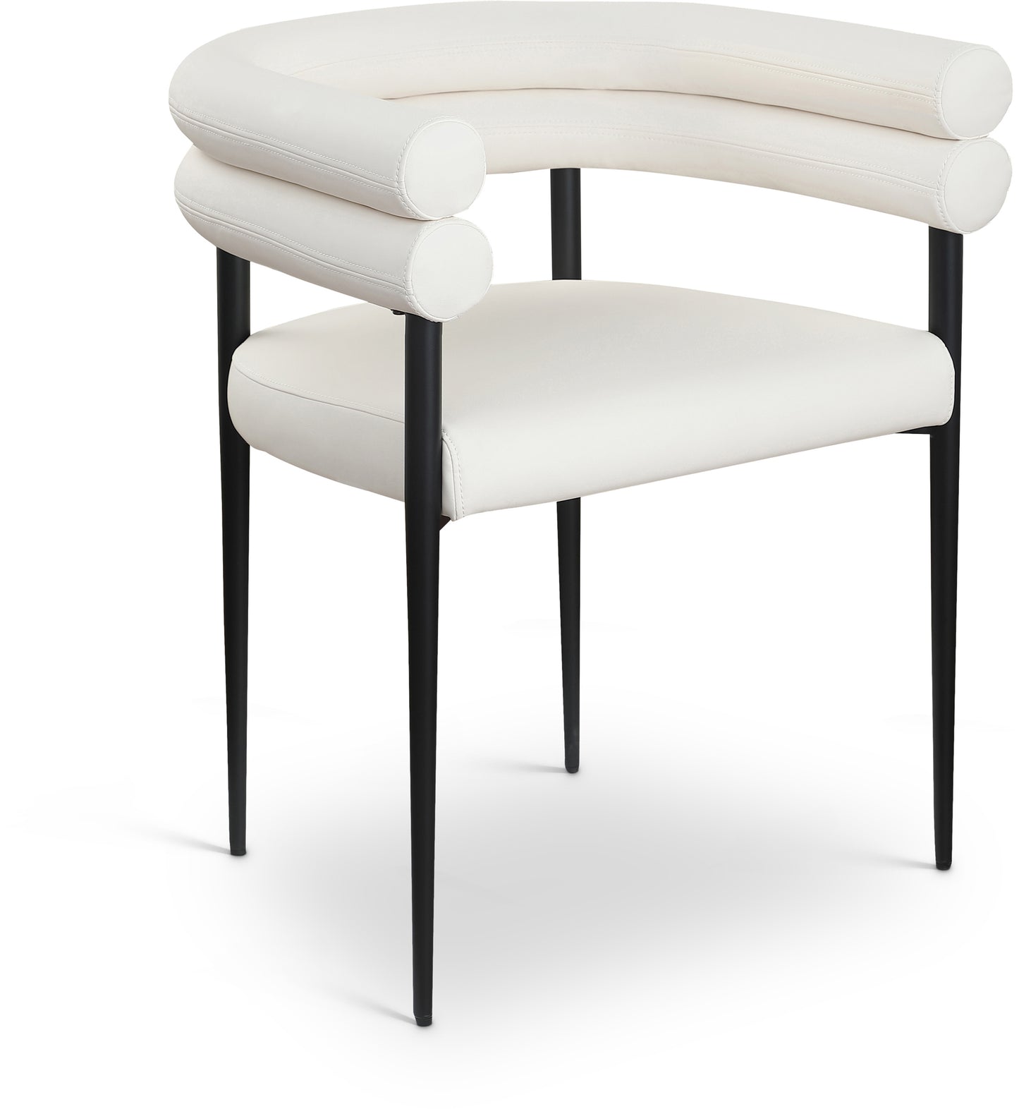 calais cream vegan leather dining chair