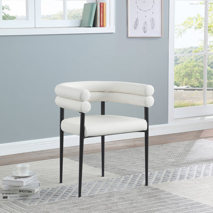 Calais Cream Vegan Leather Dining Chair