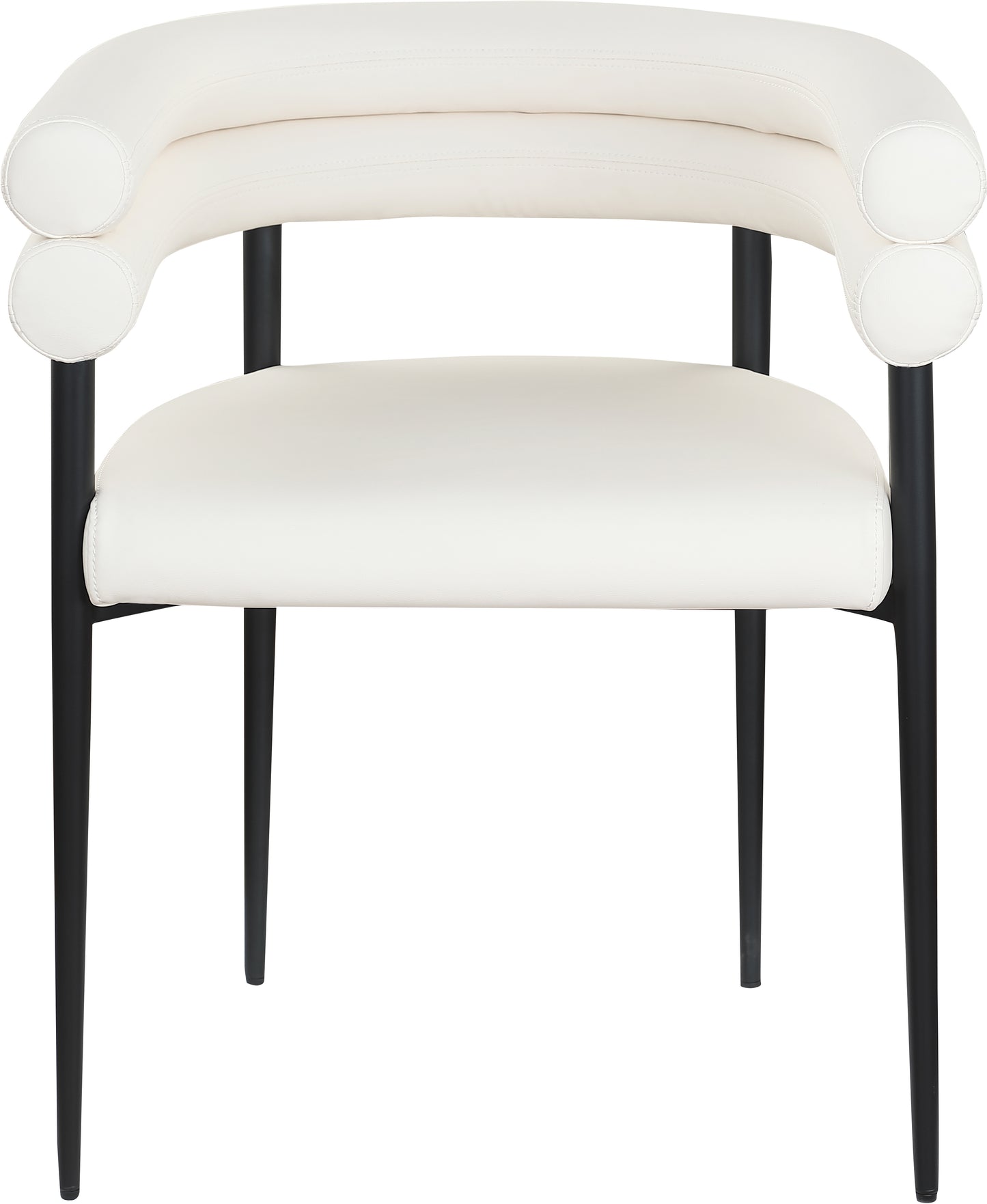 calais cream vegan leather dining chair