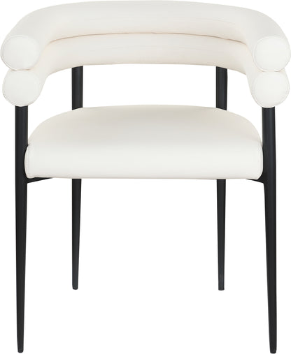 Calais Cream Vegan Leather Dining Chair