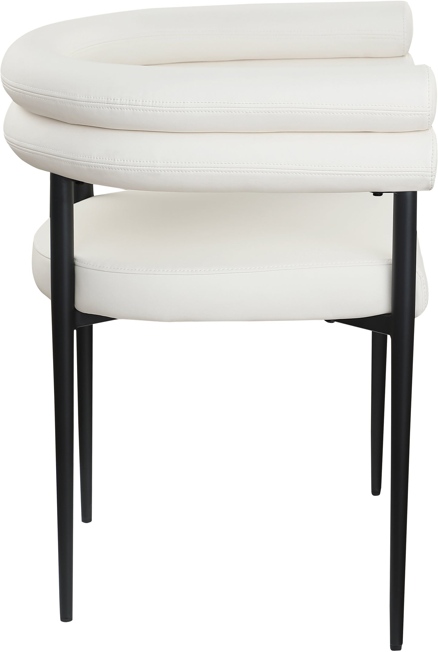 calais cream vegan leather dining chair