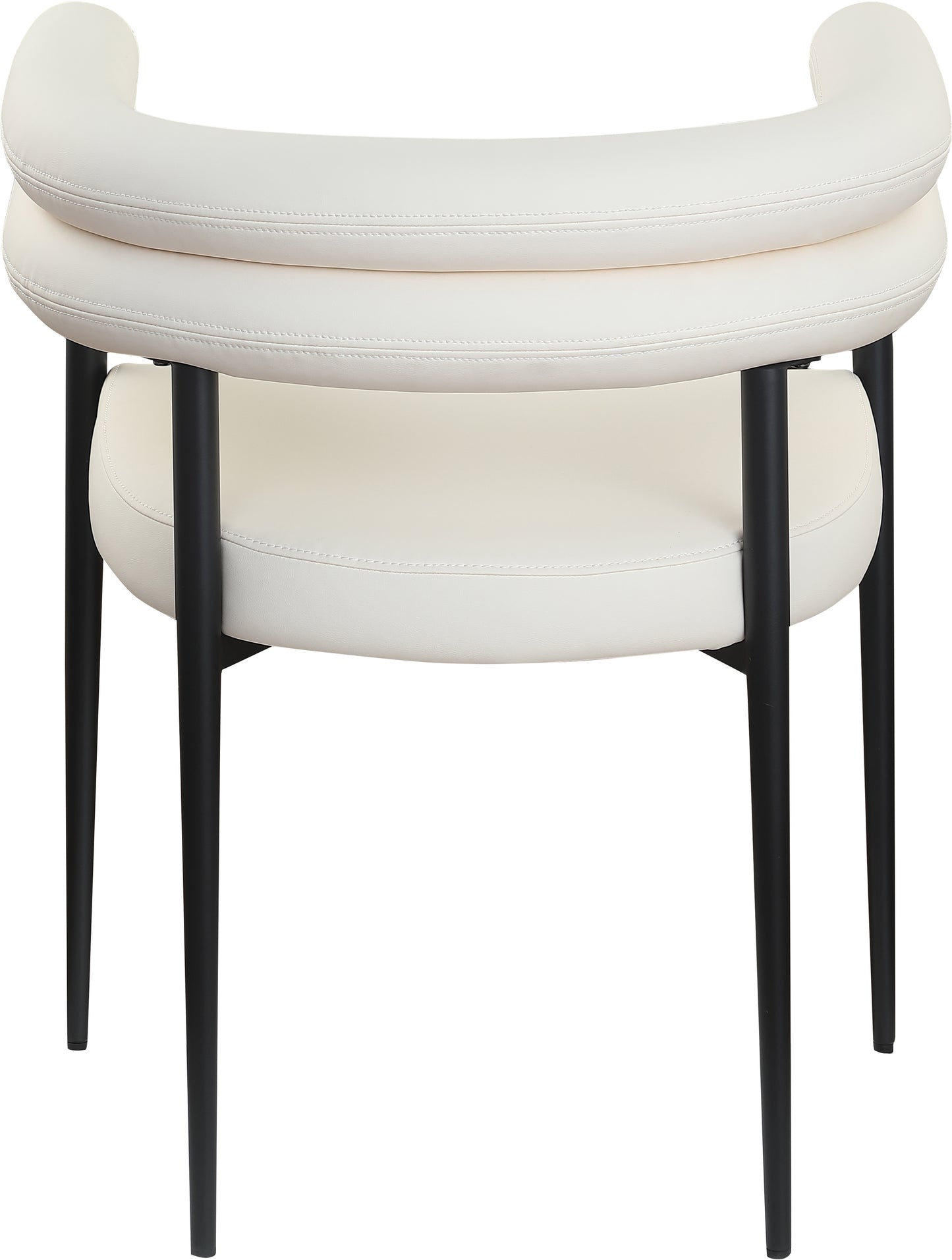 calais cream vegan leather dining chair