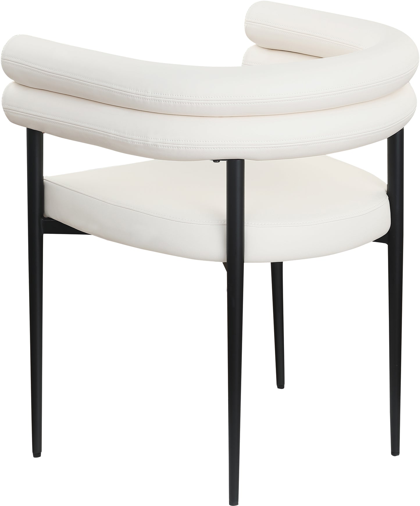 calais cream vegan leather dining chair