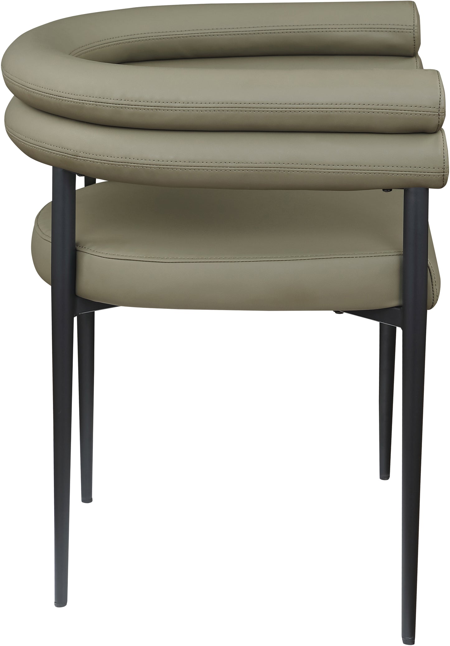 calais olive vegan leather dining chair