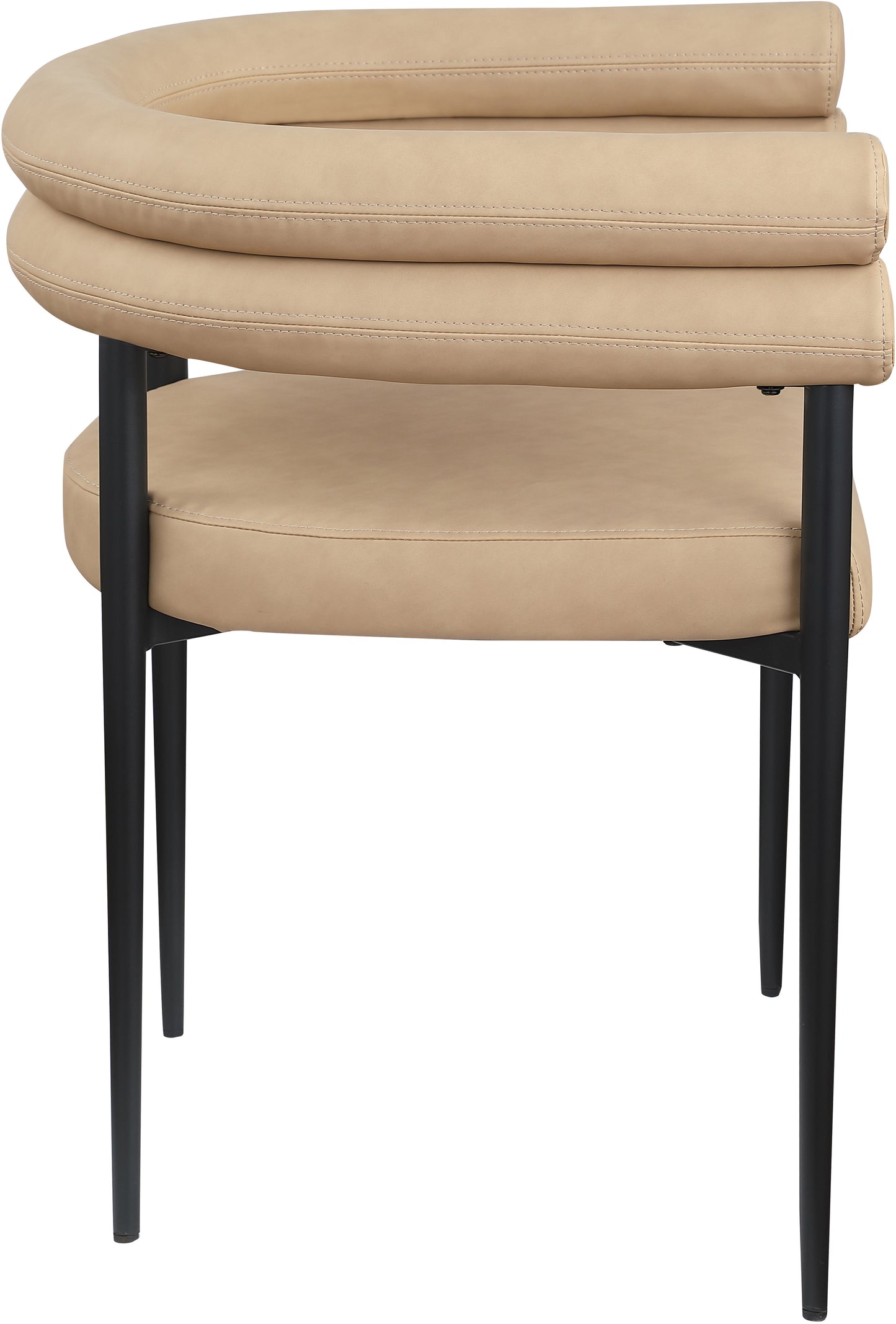 calais tan vegan leather dining chair