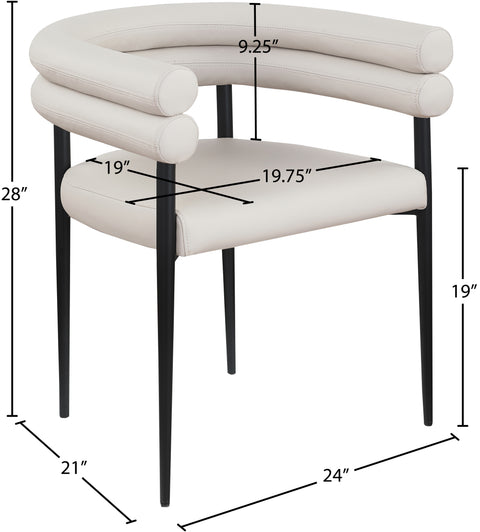 Calais Taupe Vegan Leather Dining Chair