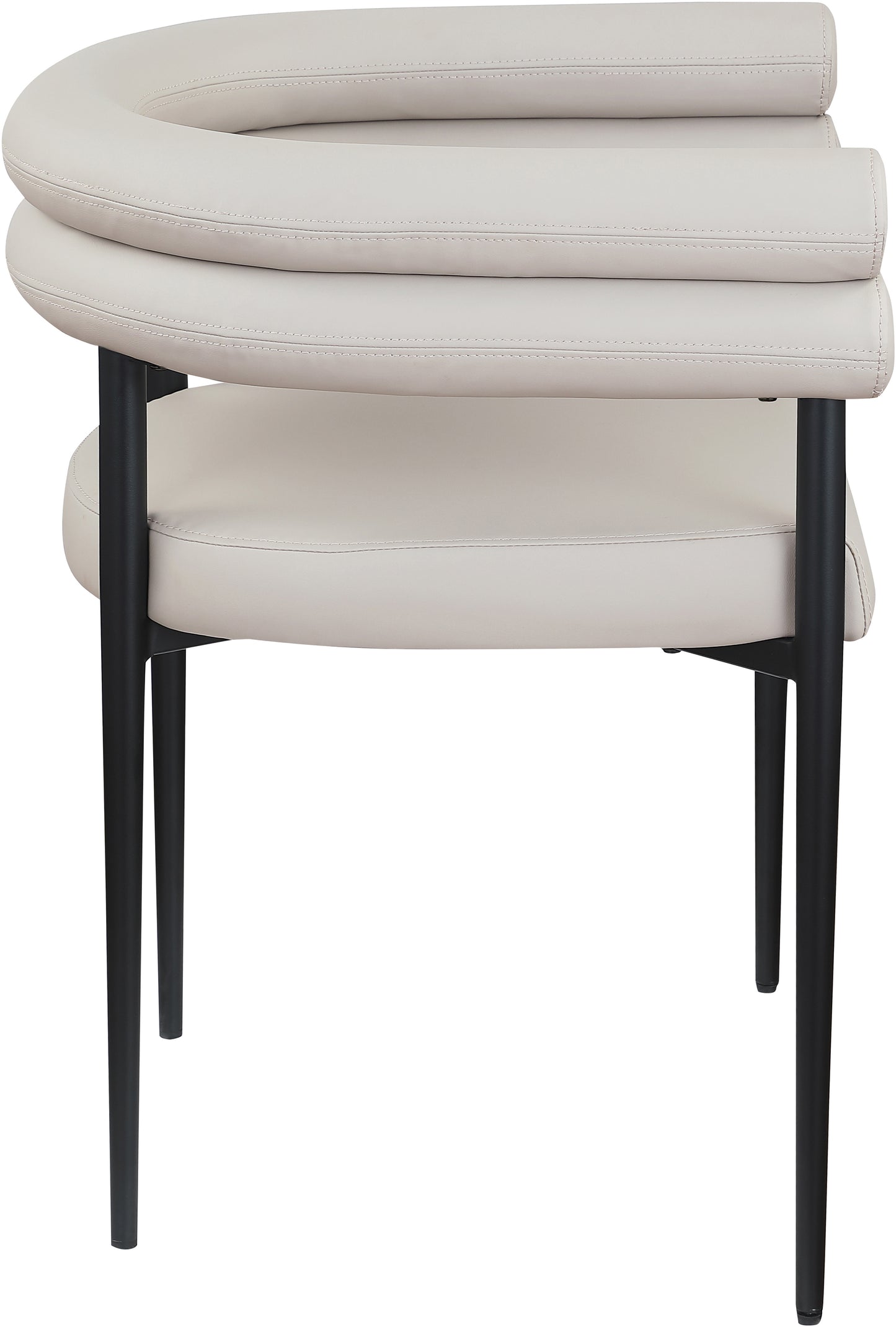 calais taupe vegan leather dining chair