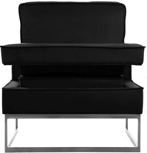 Madelyn Black Velvet Accent Chair