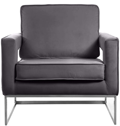Madelyn Grey Velvet Accent Chair