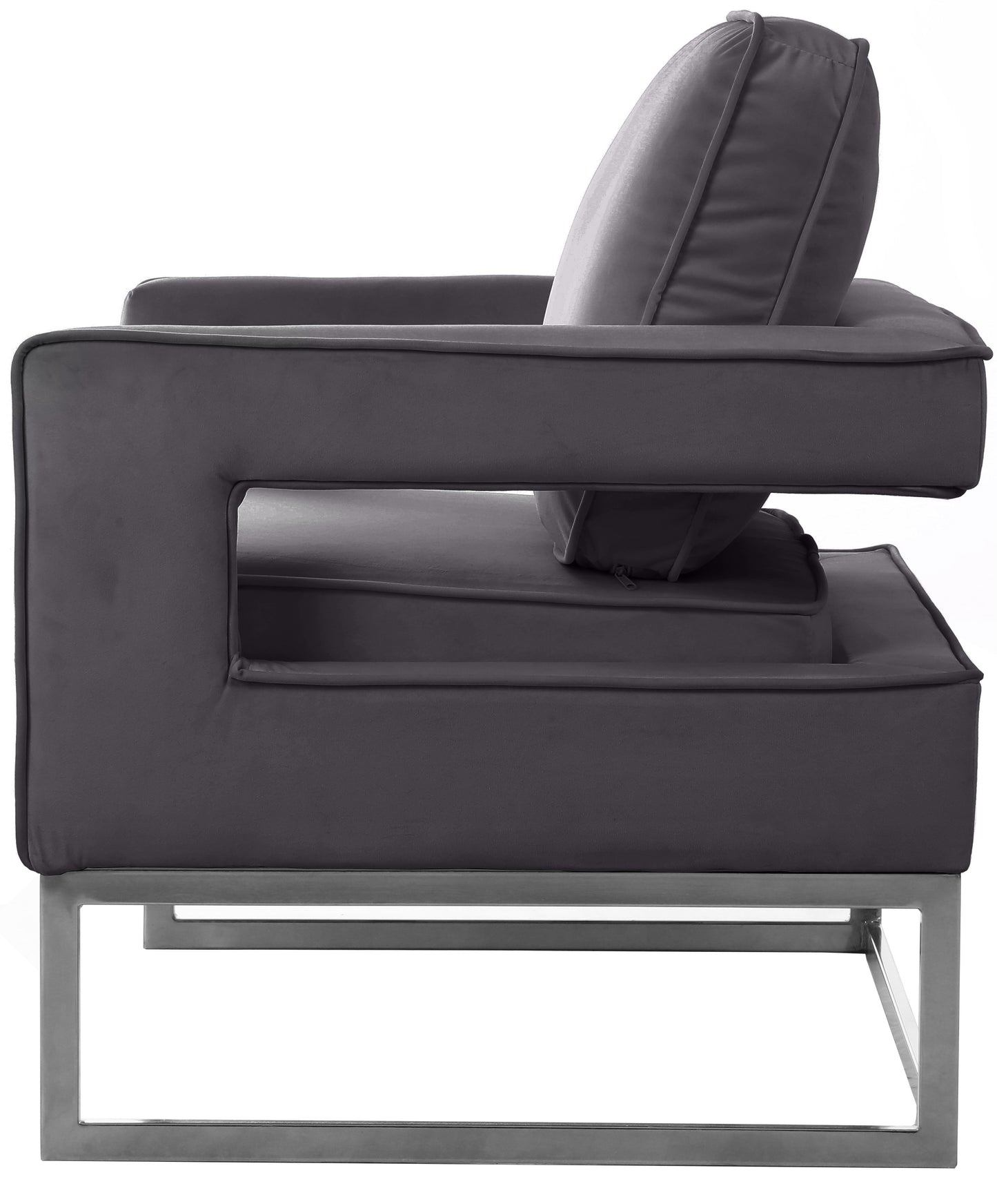 madelyn grey velvet accent chair