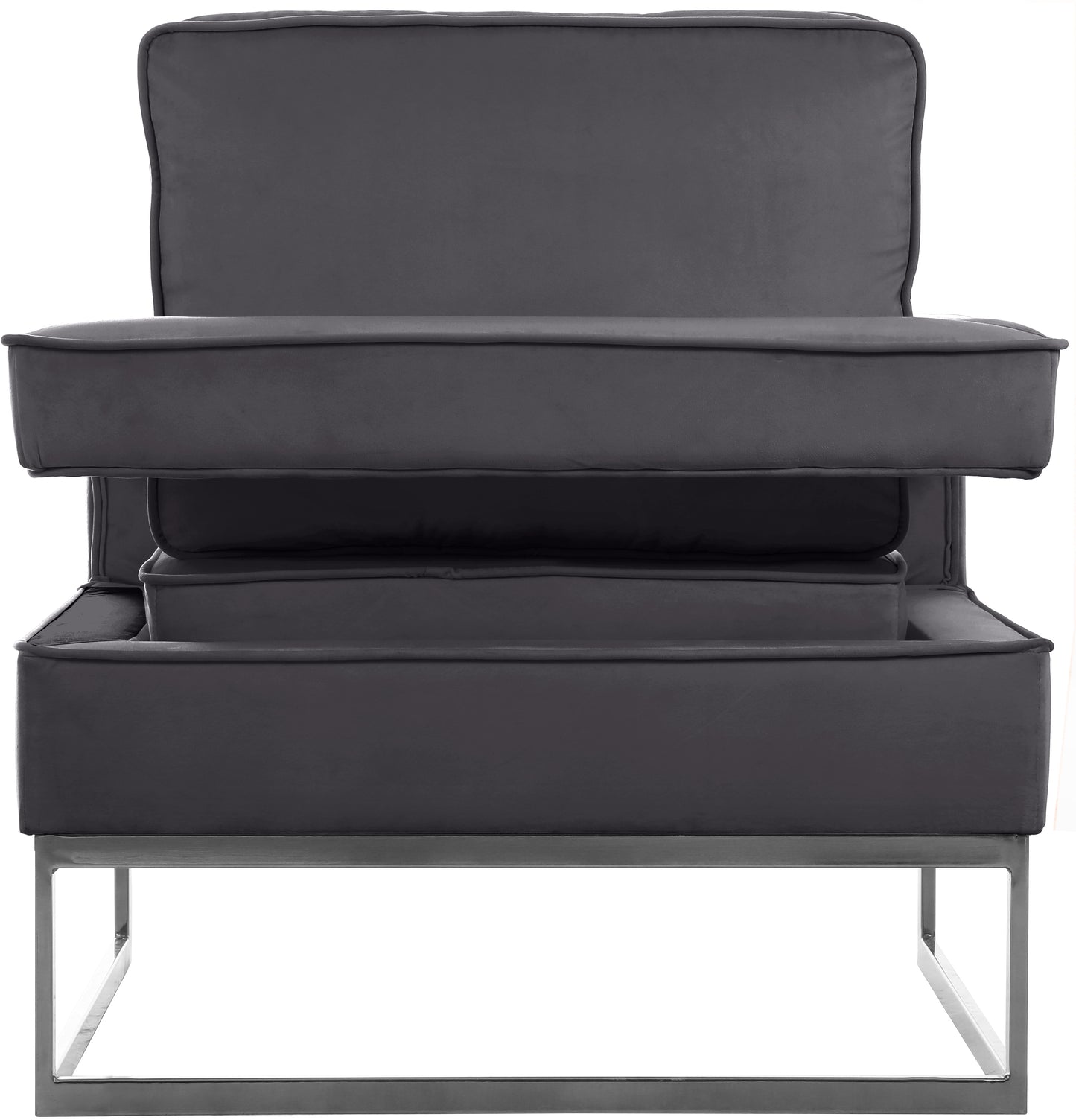 mila grey velvet accent chair grey