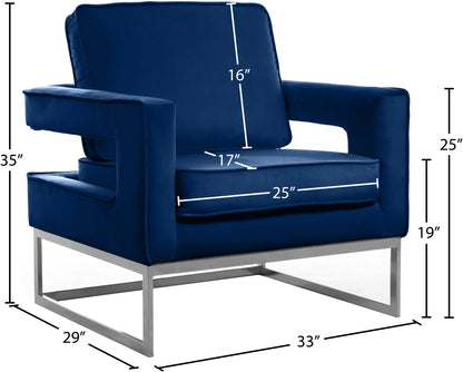 Madelyn Navy Velvet Accent Chair