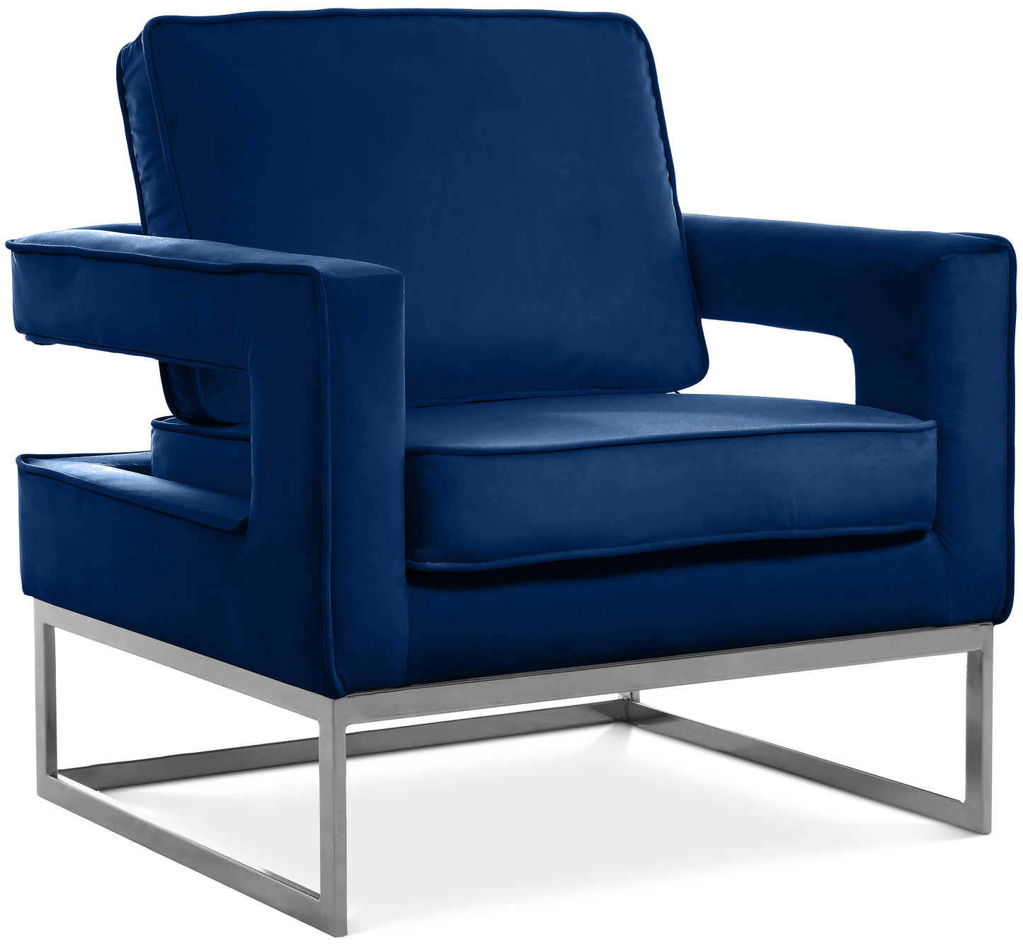 madelyn navy velvet accent chair