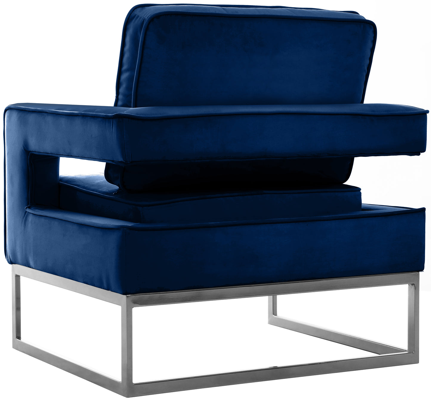 mila navy velvet accent chair navy