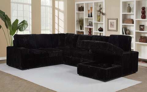 Lazaro Sleeper Sectional Sofa Storage Chaise Black