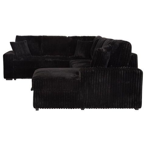 Lazaro Sleeper Sectional Sofa Storage Chaise Black